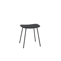 Chaises^Muuto Tabouret Fiber Tube Noir + Assise Noir