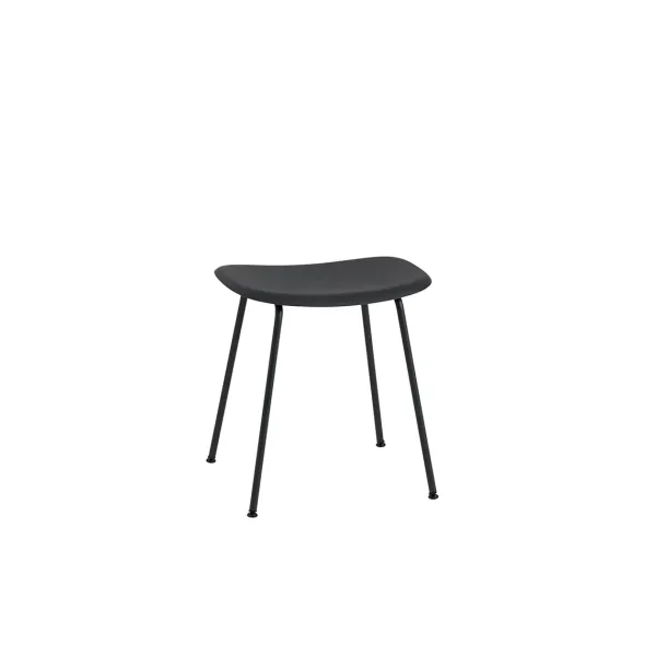 Chaises^Muuto Tabouret Fiber Tube Noir + Assise Noir