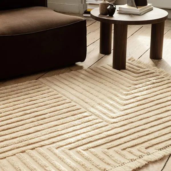 Tapis^Ferm Living Tapis Crease En Laine Plissee - 160 X 250 Cm - Sable Clair