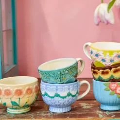 Tasses & Mugs^Rice Tasse Avec Fleurs En Relief En Ceramique - O 9,8 Cm - Rose