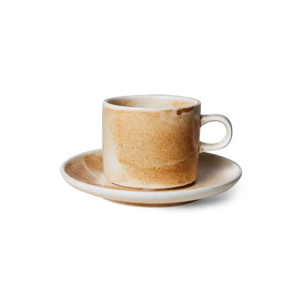 Tasses & Mugs^HK Living Tasse Et Soucoupe Chef Ceramics Rustique - Creme