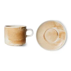 Tasses & Mugs^HK Living Tasse Et Soucoupe Chef Ceramics Rustique - Creme