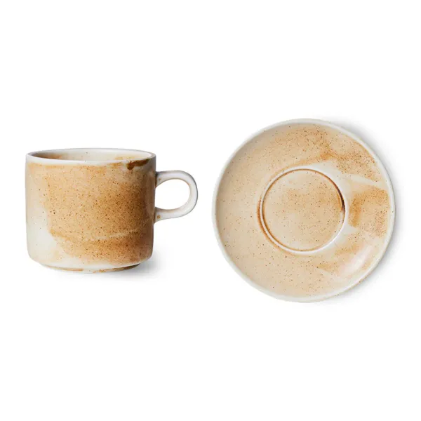 Tasses & Mugs^HK Living Tasse Et Soucoupe Chef Ceramics Rustique - Creme