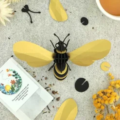 Art Mural^Assembli Trophee Origami Abeilles Ailes Dorees