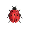 Art Mural^Assembli Trophee Origami Coccinelle Rouge Rubis Metallique