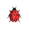 Art Mural^Assembli Trophee Origami Coccinelle Lady Lovebug - Rouge Ruby