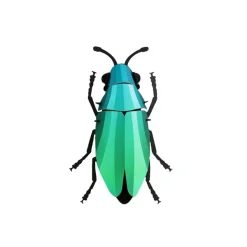 Art Mural^Assembli Trophee Origami Coleoptere Vert Cariben Metallique