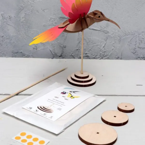 Art Mural^Assembli Trophee Origami Colibri Violet & Bleu