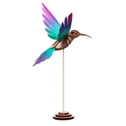 Art Mural^Assembli Trophee Origami Colibri Vert & Violet