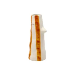 Vases^F&H Vase A Bec Et Cils En Gres - Marron