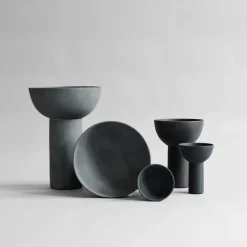 Vases^101 Copenhagen Vase Block En Ceramique - Mini - Noir