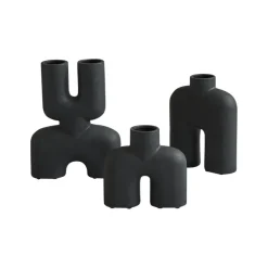 Vases^101 Copenhagen Vase Cobra Double En Ceramique - Noir