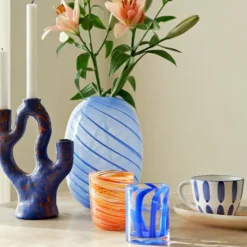 Carafes & Verres^Sélectionné par Fleux Verre A Rayures - Bleu Fonce Marine