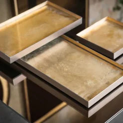 Vide-Poches^Ethnicraft Vide-Poche En Verre Et Feuille D'Or - Gold Leaf - 46 X 18 Cm
